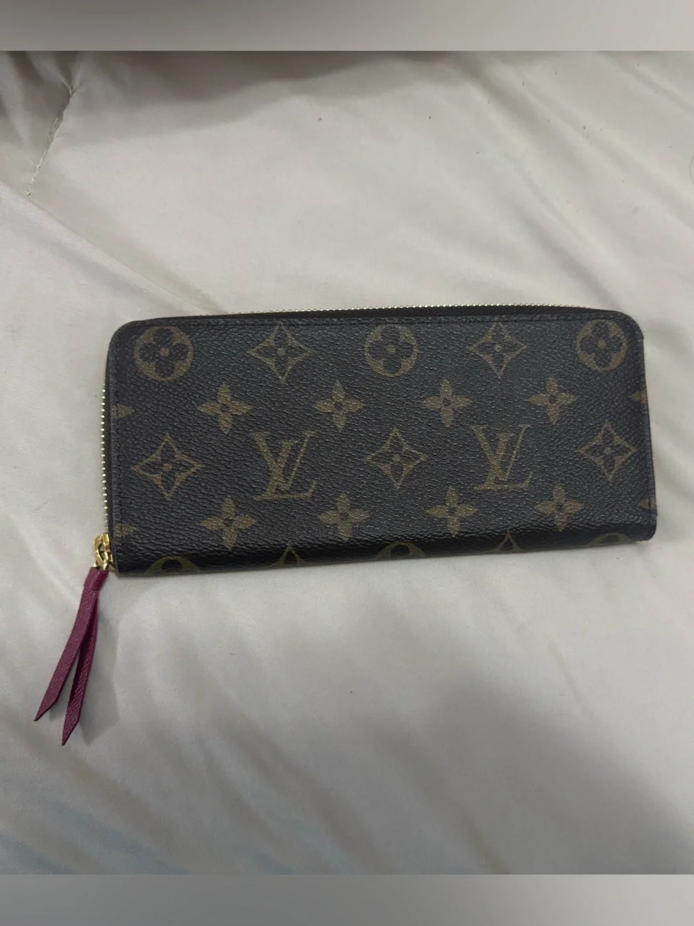 Louis Vuitton Monogram Zip-Around Wallet in Brown and Gold-Tone Hardware